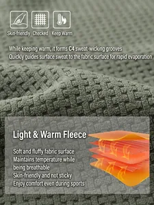 Green high-stretch grid fleece vest with breathable C4 moisture-wicking texture