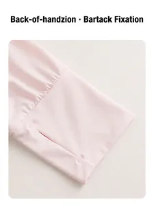 Pink UPF50+ sun protection jacket featuring thumb hole cuffs with reinforced stitching