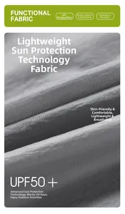 Macro shot of grey UPF 50+ sun protection fabric showing moisture-wicking texture