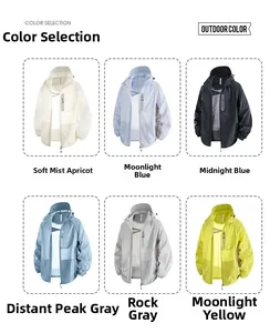Detailed grid showing six colors of UPF 50+ lightweight breathable sun protection jackets