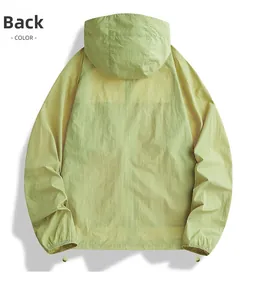 Détails du dos de la veste solaire légère UPF50+ avec cordons de serrage réglables