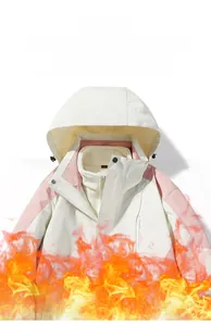 Wasserdichte 3-in-1 Winterjacke mit Thermo-Fleece-Futter und winddichtem Kapuzendetail