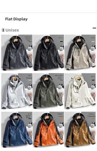 Detailed grid view showcasing 9 different color options of 3-in-1 waterproof hiking jackets