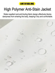 Wasserdichte und schmutzabweisende weiße 3-in-1 Outdoor-Jacke mit Lotuseffekt-Oberfläche