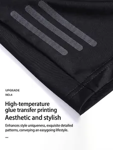 Pantaloncini sportivi neri da uomo ad asciugatura rapida con tre strisce termosaldate