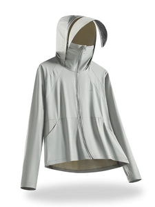 Vêtements de Protection Solaire Extérieurs pour Femmes Soie de Glace UPF50+ Veste Respirante Légère avec Masque à Capuche Sport