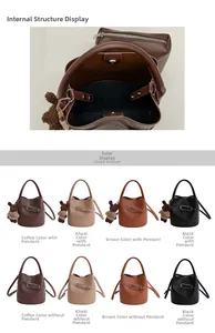 Détail de la poche zippée intérieure et fermeture magnétique du sac seau