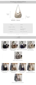 Detailed size specifications for the minimalist canvas crossbody bag with bear charm