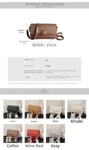 Close-up of minimalist crossbody bag showing textured PU leather and flap detail