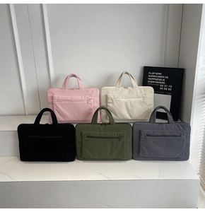 Sacs à main en velours côtelé pour ordinateur en rose, beige, noir et gris