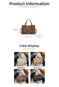 Detailed size chart for textured tote bag in four colors with 36cm x 22cm dimensions
