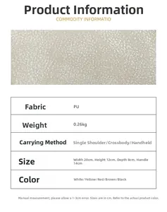 Detailed size and material specs for retro Boston PU leather bag with weight and dimensions