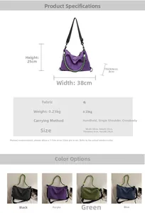 Size specifications and parameters for the large checkered tote bag showing multi-color options