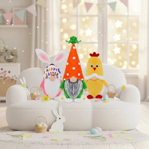Easter Gnome Plush Doll Bunny Ears Carrot Chick Faceless Old Man Decoration For Home Spring Holiday Table Decor Gift