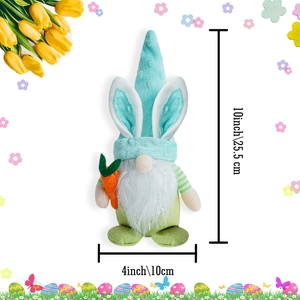 Dettaglio dimensioni dello gnomo di Pasqua con orecchie da coniglio e carota