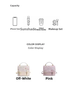 Internal capacity detail showing space for phone, umbrella and makeup in bear handbag