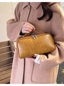 Portable mustard yellow mustard yellow crocodile pattern storage bag with double zippers