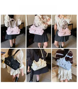 Chic motorcycle tote bag in four colors showing versatile shoulder and crossbody styles