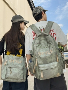 Ensemble sac à dos et cabas camouflage vert de grande capacité en nylon imperméable