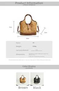 Detailed dimension guide and specifications for monogram bucket bag with size chart