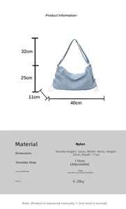 Sac nylon imperméable 40x25x11cm avec bandoulière réglable de 110cm et poids de 0.29kg