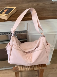 Sac à Bandoulière en Nylon de Grande Capacité pour Femmes Léger Décontracté Sac Fourre-Tout Avec Poches à Cordon Quotidien