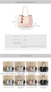 Tableau des tailles pour sacs fourre-tout en similicuir avec dimensions des sacs