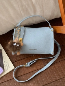 Women Lychee Grain PU Leather Small Square Bag Minimalist Handbag Crossbody Shoulder Bag For Everyday Retro Style Bag