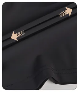 Detail of high elastic black fabric showing stretch durability and twin-needle stitching