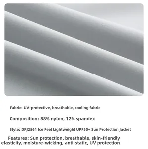 Macro detail of breathable UPF 50+ ice silk fabric with 88% nylon and 12% spandex blend