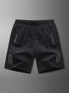 Pantaloncini Sportivi da Uomo Asciugatura Rapida Traspirante Seta di Ghiaccio Pantaloni da Basket Corsa Con Tasche a Cerniera