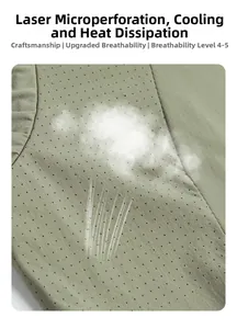 Detail view of laser micropores on sun protection fabric for enhanced breathability