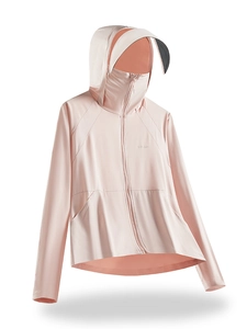 Women Sun Protection Jacket UPF50+ Ice Silk Breathable Hooded Outdoor Camping Cycling Face Mask Detachable Brim Top