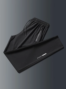 Men's Ice Satin Quick Dry Pants High Elastic Breathable Cooling Outdoor Sport Trousers Casual Straight Leg Joggers