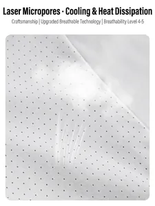 Lightweight breathable sun protection jacket fabric with laser micro-pores and level 4-5 ventilation