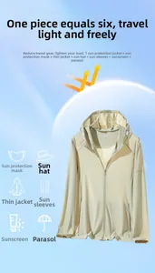 UPF 50+ sun protection jacket featuring integrated mask and hood for outdoor activities