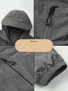Summer lightweight sun protection jacket with drawstring waist and breathable hood