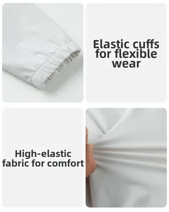 Detail of elastic cuffs and high-stretch micro-grid fabric on the ice silk sun jacket