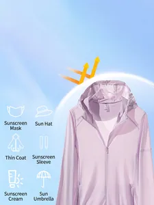 UPF 50+ ice silk sun protection jacket with hood, breathable thin summer outdoor gear