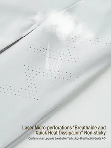 Ice silk sun protection jacket with laser-cut perforations for high breathability