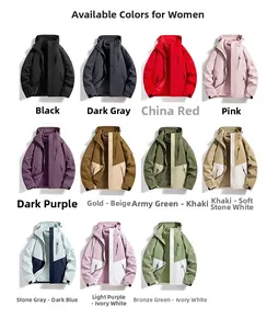 Multiple color options of women's waterproof hooded jackets with functional zippers