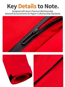 Outdoor waterproof hooded mountaineering jacket for men and women in vibrant red fabric