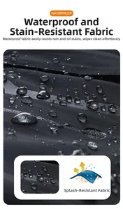 Detail of waterproof outdoor jacket fabric showing water resistance and sealed zipper