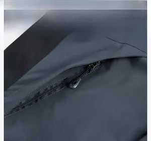 Detail of windproof outdoor jacket featuring a warm fleece lining and sturdy zipper