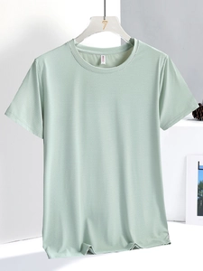 Unisex Schnelltrocknend Kurzarm T-Shirt Atmungsaktiv Cool Feeling Outdoor Sport Mesh Top Nylon Elastan Casual T-Shirt Für Herren Damen