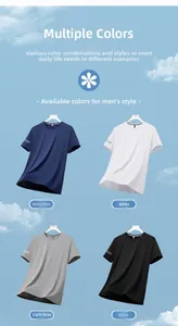T-shirts de fitness à manches courtes en bleu marine, blanc, gris et noir avec logo