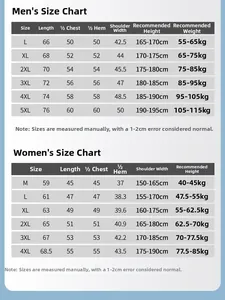 Tableau des tailles détaillé pour t-shirts de sport homme et femme et hauts de fitness