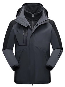 Men Women 3-In-1 Waterproof Windproof Outdoor Storm Jacket With Detachable Fleece Liner Hooded Warm Winter Sport Coat