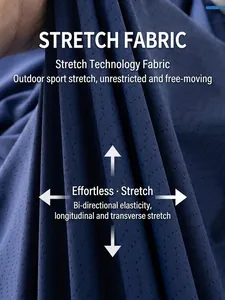 T-shirt sport femme bleu foncé en tissu technique respirant et hautement élastique