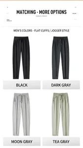Pantalon de sport en soie glacée pour homme en quatre coloris avec poches zippées